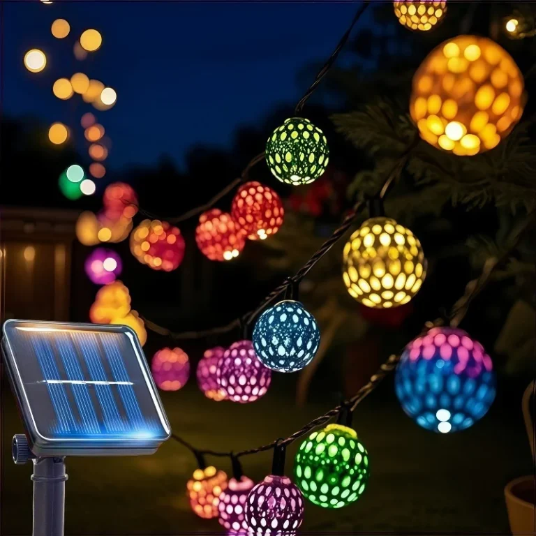 Moroccan Solar LED String Lights for Outdoor Garden & Patio
