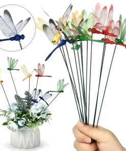 Colorful 3D Acrylic Dragonfly Garden Stakes & Decor