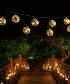 Moroccan Solar LED String Lights for Outdoor Garden & Patio