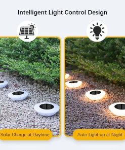 4-Pack Solar LED Ground Lights for Outdoor Pathways